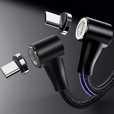 三合一彎頭磁吸數據線